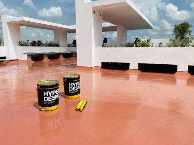 Exposed concrete roof waterproofing with reflecting materials – Bangladesh